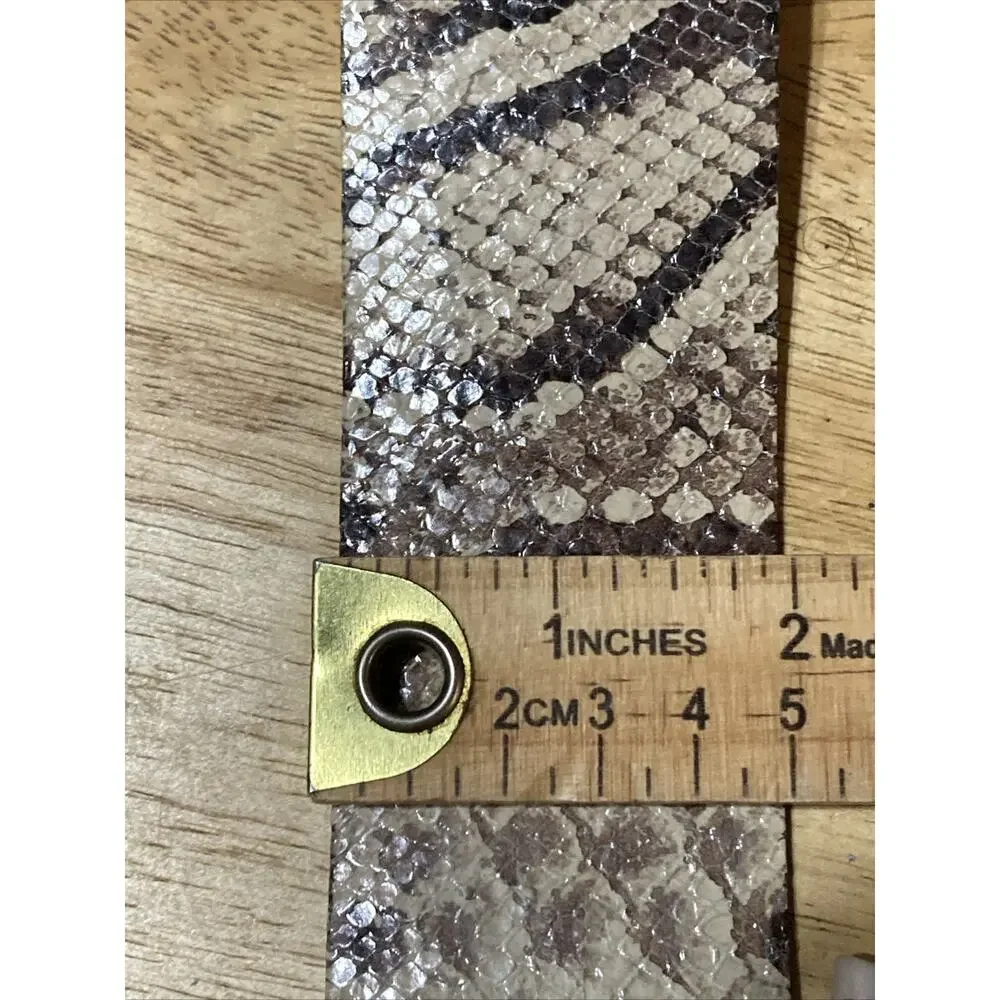 Banana Republic Snake Print‎ Fashion Belt XS Faux Leather Gold Buckle Wide